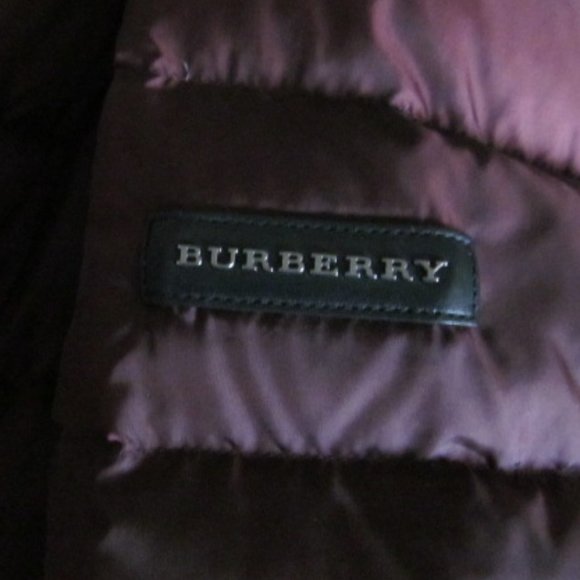 BURBERRY BRIT WINTERLEIGH BORDEAUX BURGUNDY DOWN PUFFER MID LENGTH COAT XS-S - Picture 6 of 11